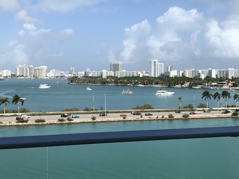 View of South Beach Miami from our veranda before sailing from Miami