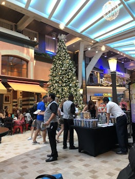Promenade area on Deck 5 with the Christmas Tree
