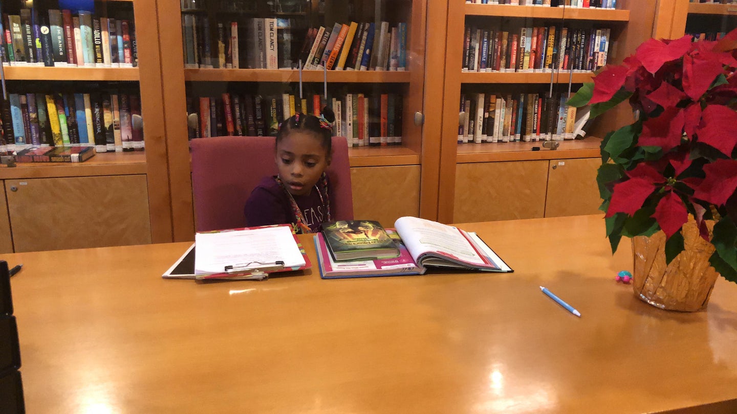 Library: My daughter had to keep up with her homework
