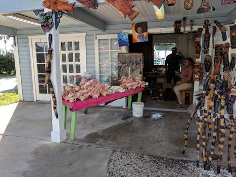 At Freeport, someone was selling drilled conch shells that can be blown to
