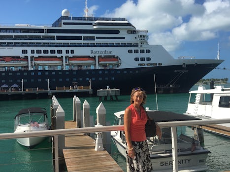 This is a photo of me in front of the ship, at port in Puerto Rico, I belie