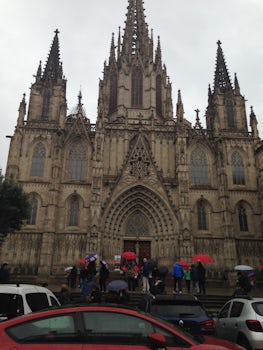 The La Sagrada Familia Cathedral in Barcelona.
