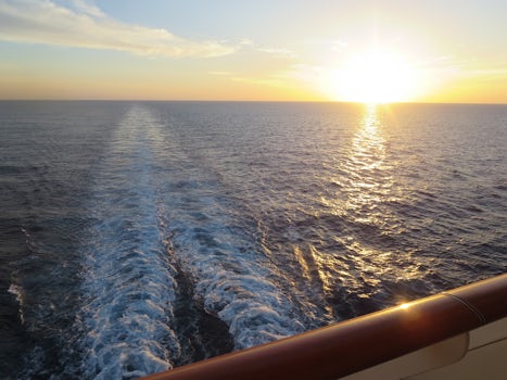 Sunset from the Aft Balcony.