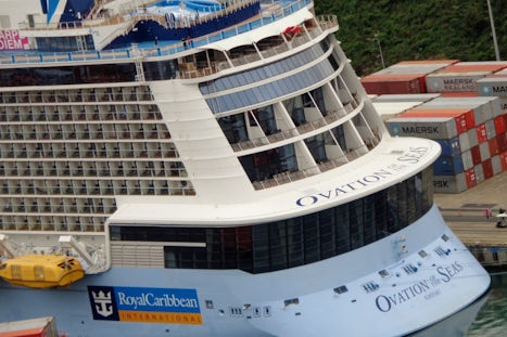 Ovation of the Seas with TWO 70 glass windows at the aft