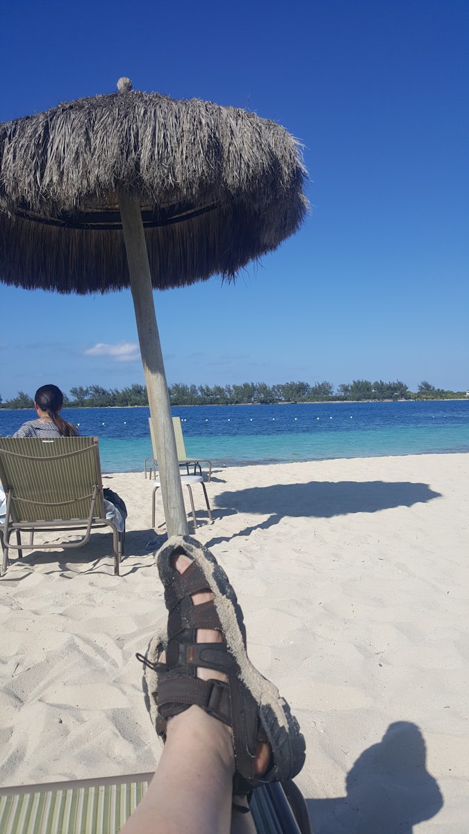 Hilton's private beach in Nassau