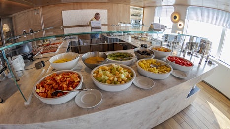 The breakfast buffet, with lots of healthy options, proper porridge and a p