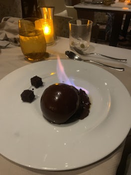 Chocolate sphere dessert