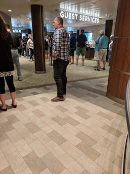 This was the line for the guest services each and every day.