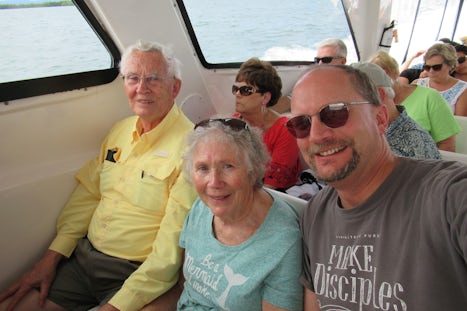 My parents and I on a tour boat in Belize