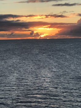 Sunset from the ship in St. Maarten