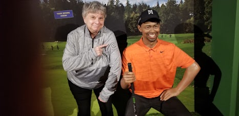 Me and Tiger Woods.  Wax Museum.  My golf pullover is custom.