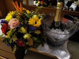 flowers and champagne (organised by mother in law)