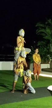 Orphans performing the Monkey Dance on our boat.  Scenic helps support the