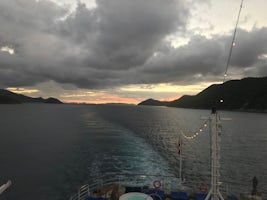 View from the back of the ship.