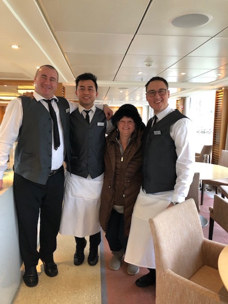 Several members of the excellent ship staff