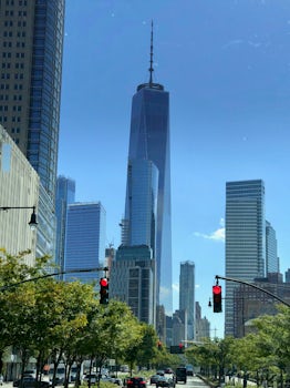 The Freedom Tower, Manhattan, NYC during bus and boat tour.