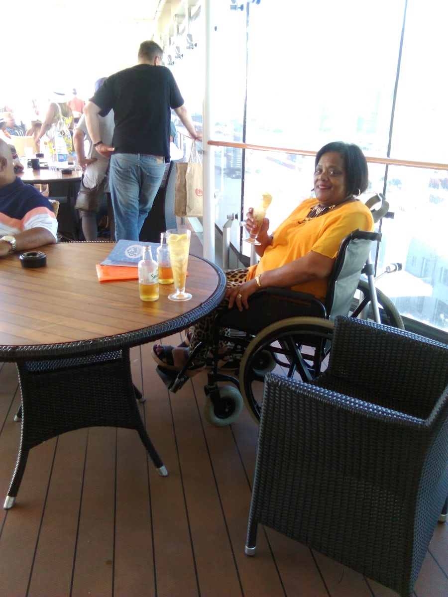 By the pool deck on deck 13 MSC Musica