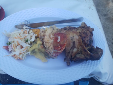 Pretty sure that&#39;s not chicken. Bamboo Beach VIP $109pp Jamaica
