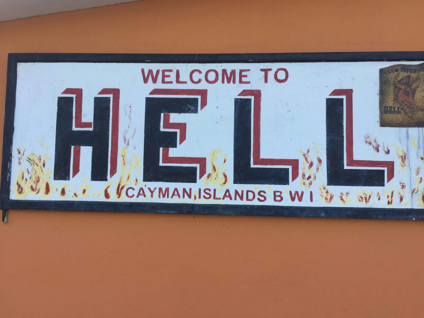 Sign in Hell, Grand Cayman BWI