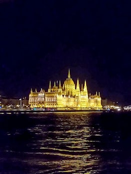 Cruising into Budapest during the evening