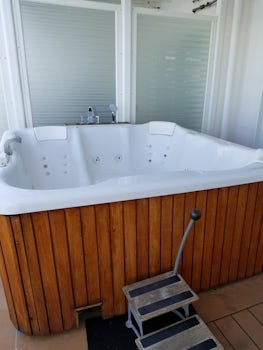 Hot tub...thank goodness I pack Clorox wipes on this cruise as we cleaned f
