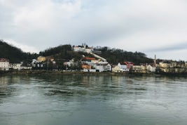 Looking across the Inn River at Passau, Germany.