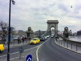 Lions at Széchenyi Chain Bridge, Budapest, Hungary