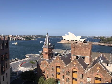 Hotel rooftop view of Sydney Harbour 