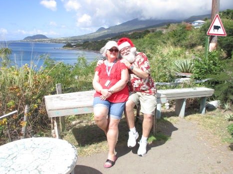 Santa and Sandy Claus chillin' on vacation