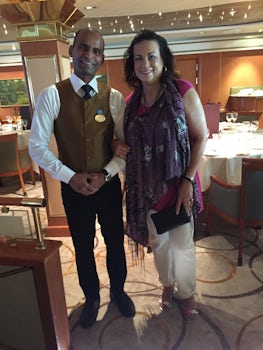 Our dining room server Manuel and my wife Audre&#39;