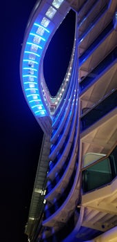 The skywalk is on deck 17. The walk is over the ocean....glass walkway and 