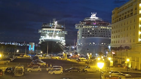 On the right Anthem of the Seas in San Juan, Puerto Rico. 