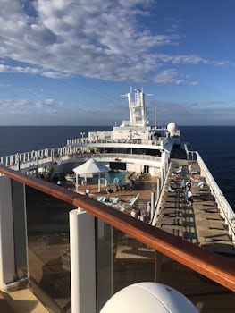 We used the main pool .. there was enough room on deck and in pools always 
The bar was right there which was lovely ..  
Haven area is truly a waste of money on this trip .. very disappointing if you have traveled on larger ships 