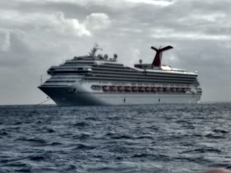 A view of the ship from Princess Cays