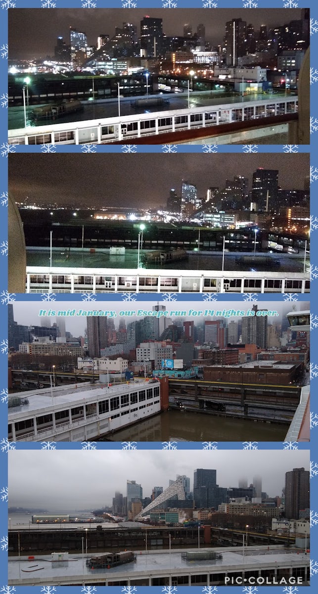 Pre-dawn arrival for early disembarkation, Pier 88 - Manhattan Cruise Termi