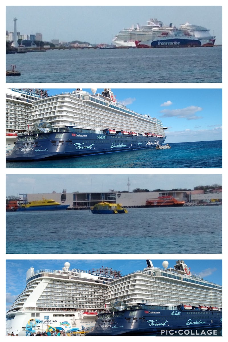 Cozumel as seen from the ship and from land