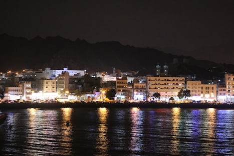 Muscat (Mutrah) harbour by night