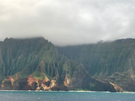 Even though overcast, the slow cruise along the Napali coastline was specta