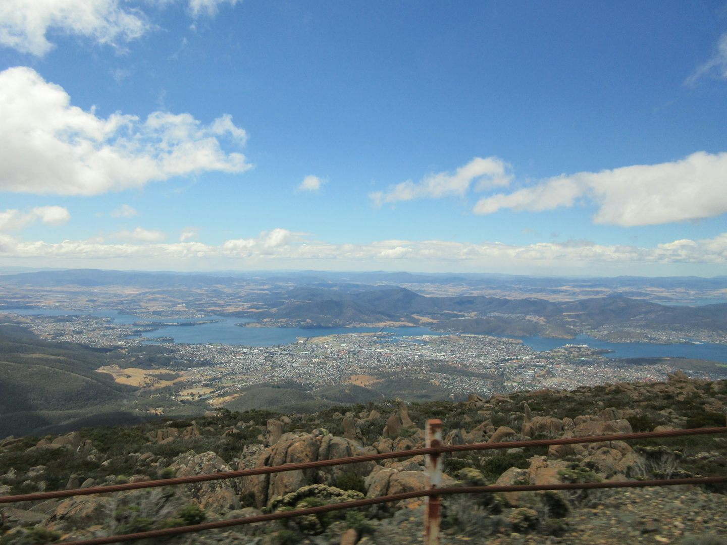 View from near top of Mt Wellington, Hobart, Tasmania