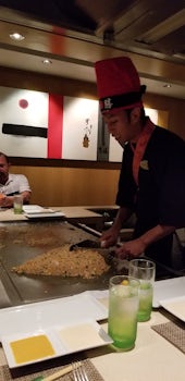 Teppenyaki. Tasty food and great entertainment while it was being prepared