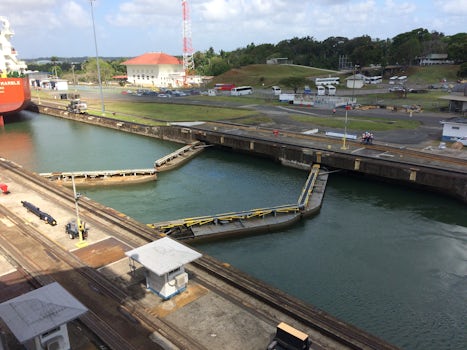 Panama Canal locks opening