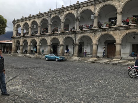 City street in Antiqua, Guatemala.