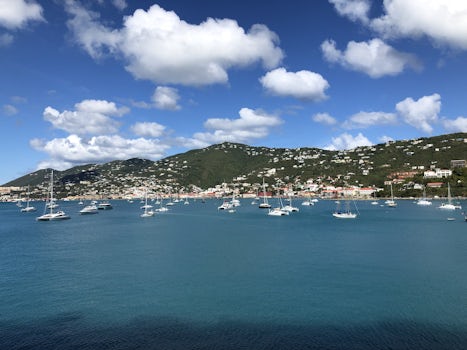 View of Charlotte Amalie Harbor in St Thomas