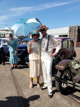 Napier. Folks dressed up in 1920s garb to meet the ship. 