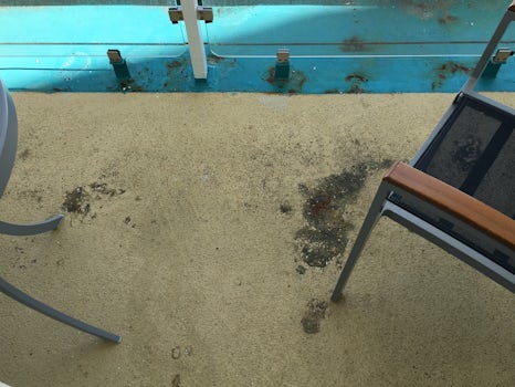 Balcony had mold and rust stains and looked like the floor was rotting