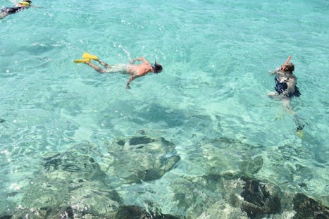 The clear water of Princess Cay.