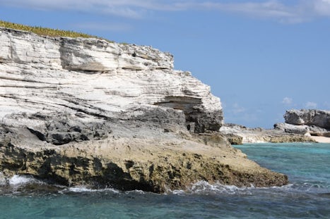 Rock formations on the southern end of the Princess Cay island.