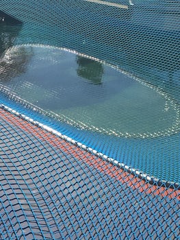Covered green water pool