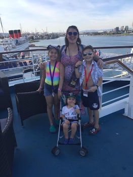 Me and my kids exploring on embarkation day 
