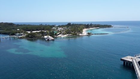 The beach at Roatan, from our cabin, and easy walk from the ship.
